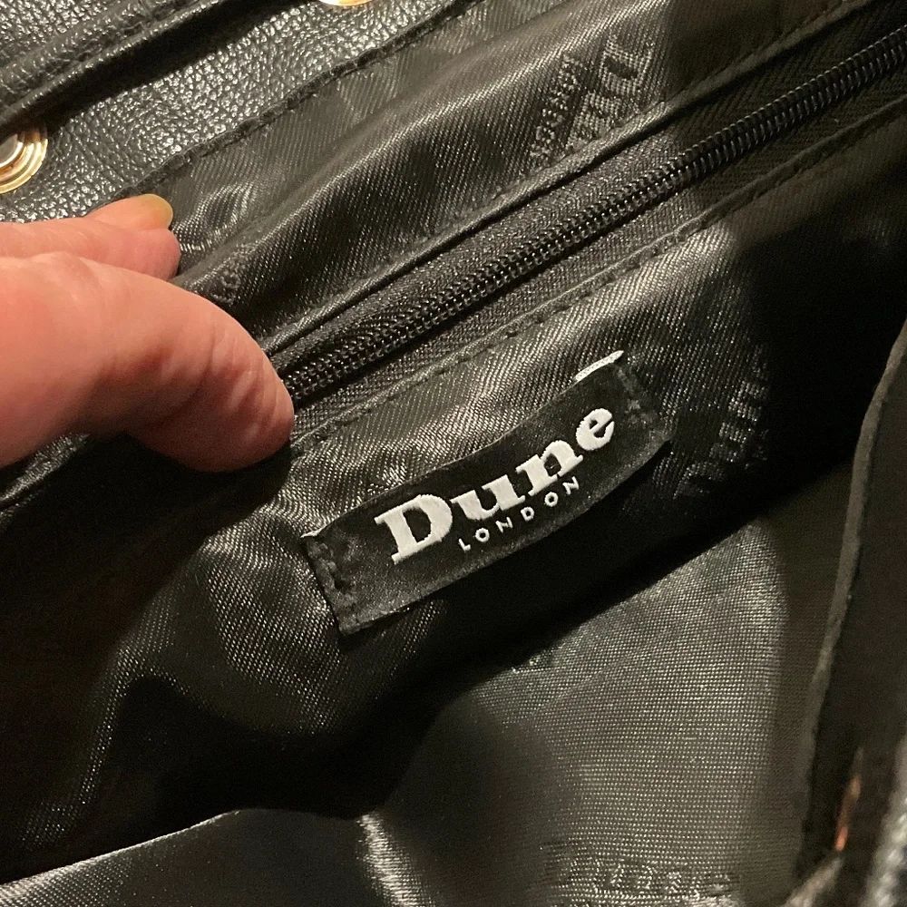 Dune London Black Calf Hair Leather Flap Backpack LIKE NEW CONDITION